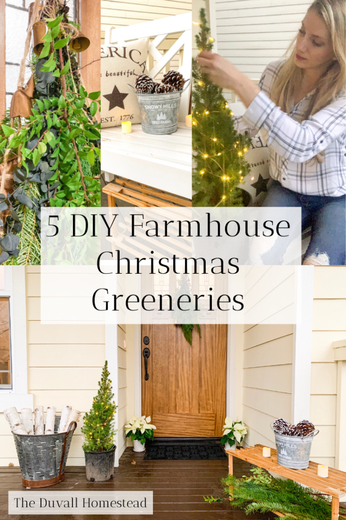 5 simple DIY farmhouse christmas ideas using Christmas greenery 

#christmasdecor #DIYfarmhouseideas #simpefarmhousedecor #gardendecor #greenery #frontporchdecor #farmhousechristmasideas #simplefarmhousegreenery #simpleplantingideas #DIY #homesteading #naturallifestyle #homemade #nature 

