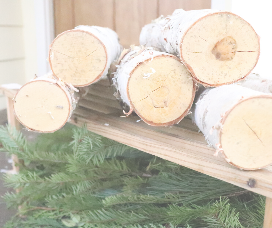 birchwood white logs for farmhouse decorating