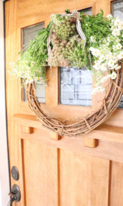 diy spring wreath with fresh flowers
