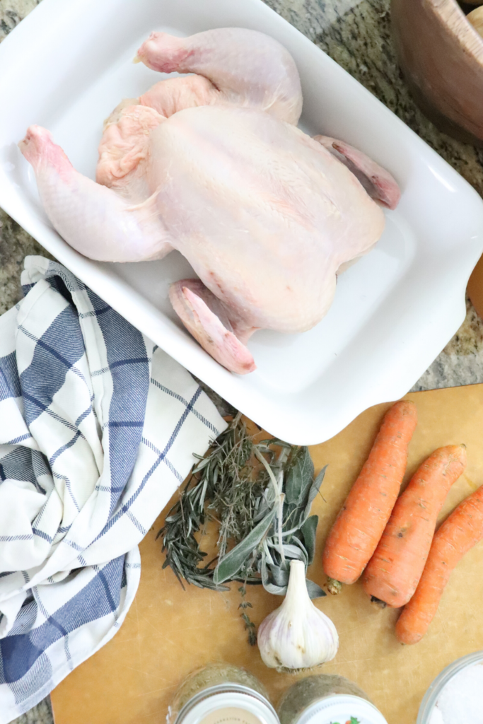 how to roast a chicken roasted chicken dinner simple dinner ideas one pot dinner ideas healthy dinner ideas chicken recipes healthy recipes bone broth recipes oven roasted chicken dinner ideas