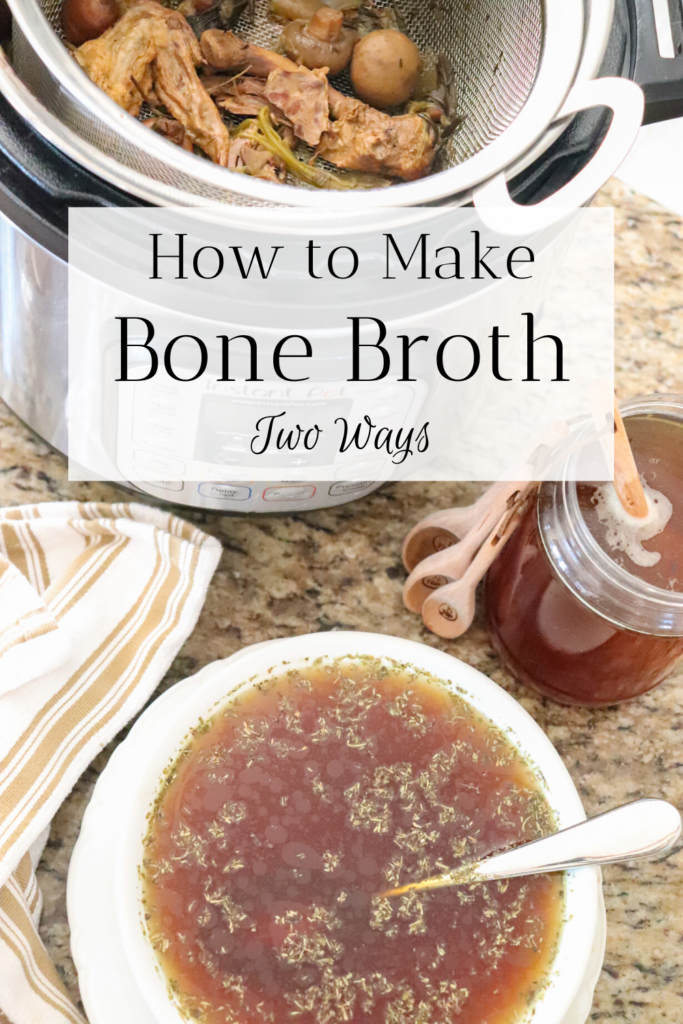 Learn how to make homemade bone broth two ways! For the best juicy and savory stovetop and instant pot drinkable bone broth recipe, go to www.theduvallhomestead.com/bone-broth 

Thanks for stopping by the homestead!

#bonebroth #homemadebonebroth #howtomakebonebroth #bonebrothintheinstantpot #bonebrothonthestove #chickenstock #howtomakechickenstock #homemadechickenstock #instantpotbonebroth #drinkablebonebroth  #bonebrothrecipe #drinkablebonebroth