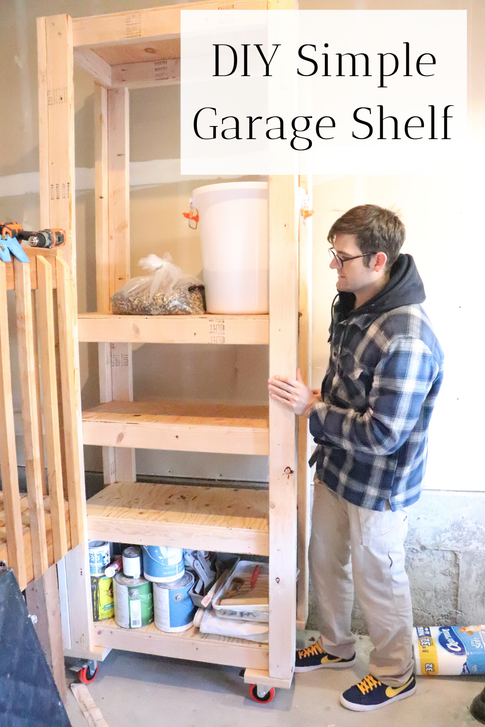 How to Build an Easy DIY Garage Shelf - The Duvall Homestead Handmade ...
