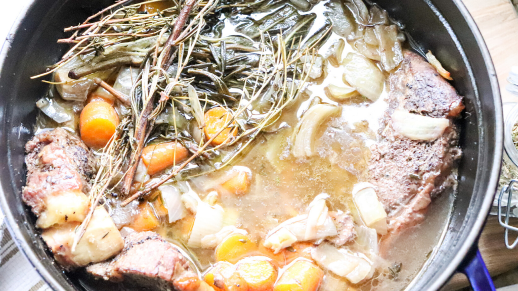 pot roast in a dutch oven pot delicious juicy tender dinner