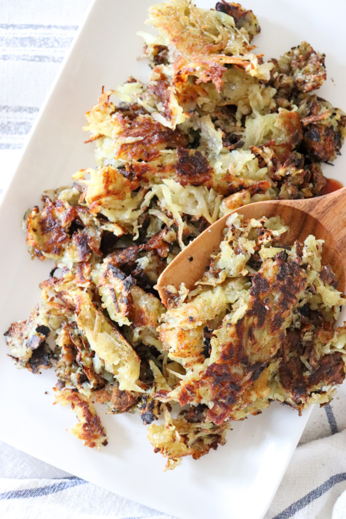 Homemade cast iron hash browns
