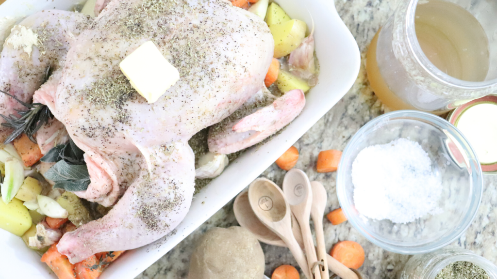 roasted chicken dinner bone broth 