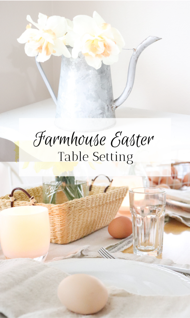 Light and natural farmhouse Easter table setting ideas. Farm-to-table ways to add warmth and beauty to your farmhouse table for Easter. 

#easter #table #setting #farmhouse #tablescape #homedecor #decorating #budget #easy #diy #simple #homestead #farmhousedecor #decor #table #diningroom 