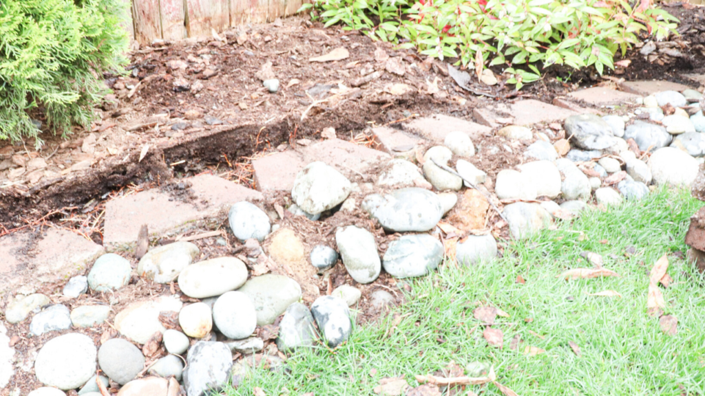 working on the retaining wall