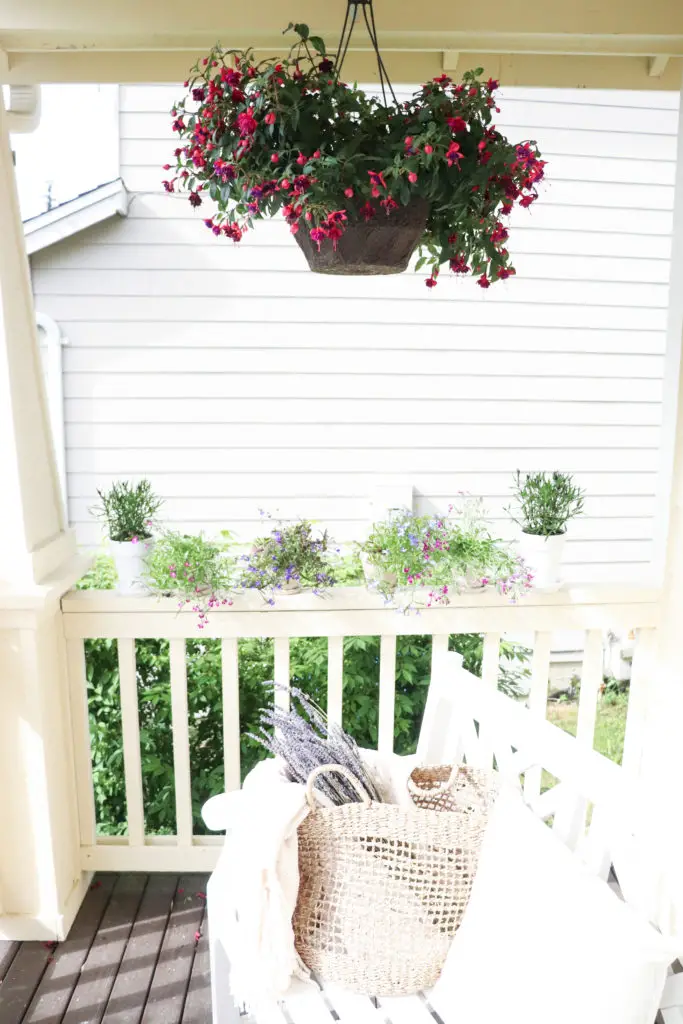 hanging basket ideas for farmhouse front porch