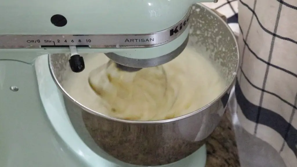 Mixing cream in a stand up mixer