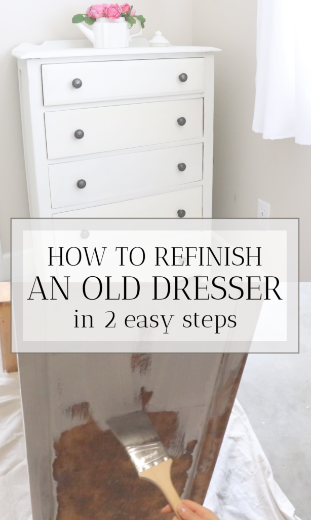 How to refinish a dresser. We needed a classic looking dresser for our farmhouse bedroom, so we found an old one and refinished it. It was so easy and took a couple of hours. 

#refinish #dresser #farmhouse #howtorefinish #paintcolors #farmhousepaint #milkpaint #easy #simple #diy #refurbish #antique #old #furniture #wood #homemade #howto #bedroom #classic 