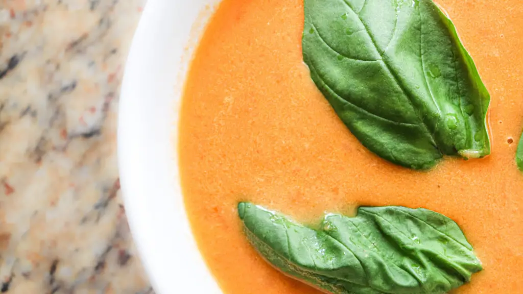 Creamy tomato soup with basil