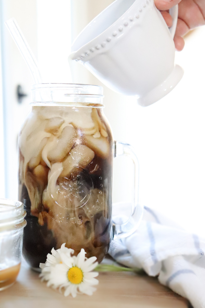 homemade iced vanilla latte