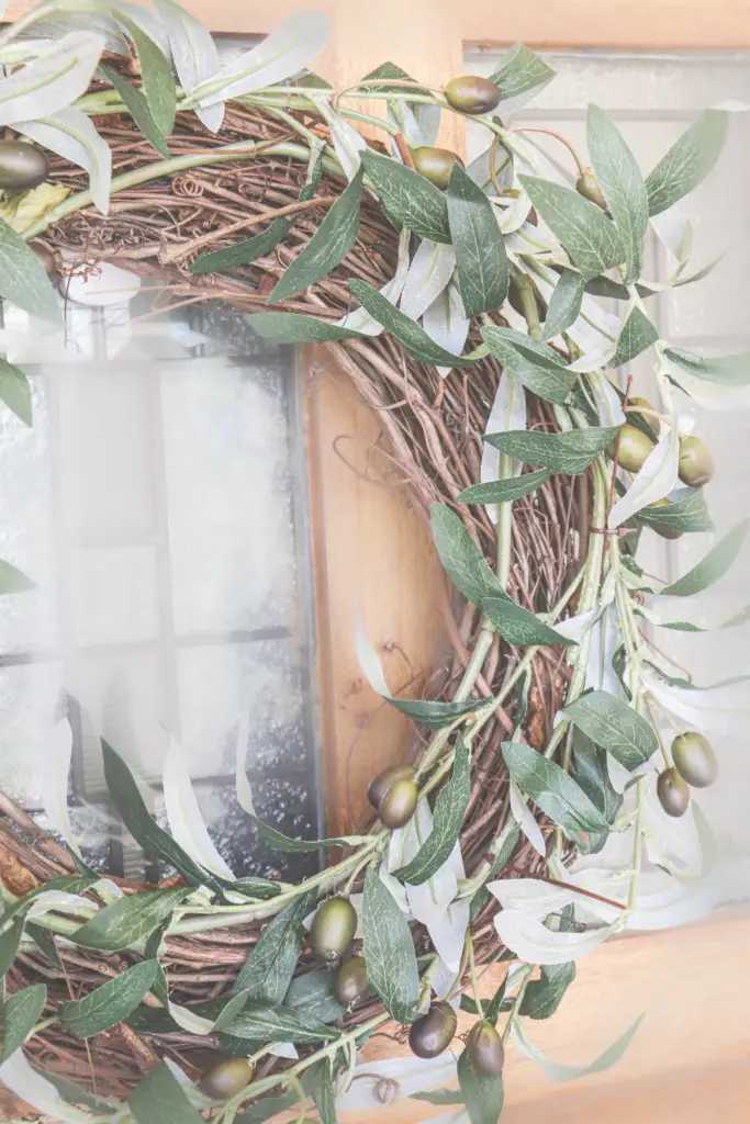 Learn how to make a DIY Olive Branch Wreath for your handmade fall farmhouse decor. Simple and beautiful!

#fall #wreath #diy #olivebranch #olivewreath #frontporch #falldecor #farmhousedecor #farmhouse #fall #homestead #falldecorating #ideas #inspiration #fallinspiration #farmhousestyle #simple #diy #easy #cheap #fallfarmhouse #wreathideas #wreathinspo #fallwreath
