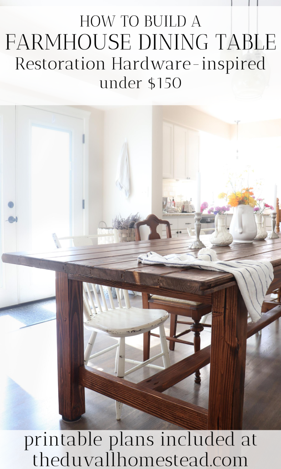 Wood Farmhouse Dining Table Free Plans - The Duvall Homestead