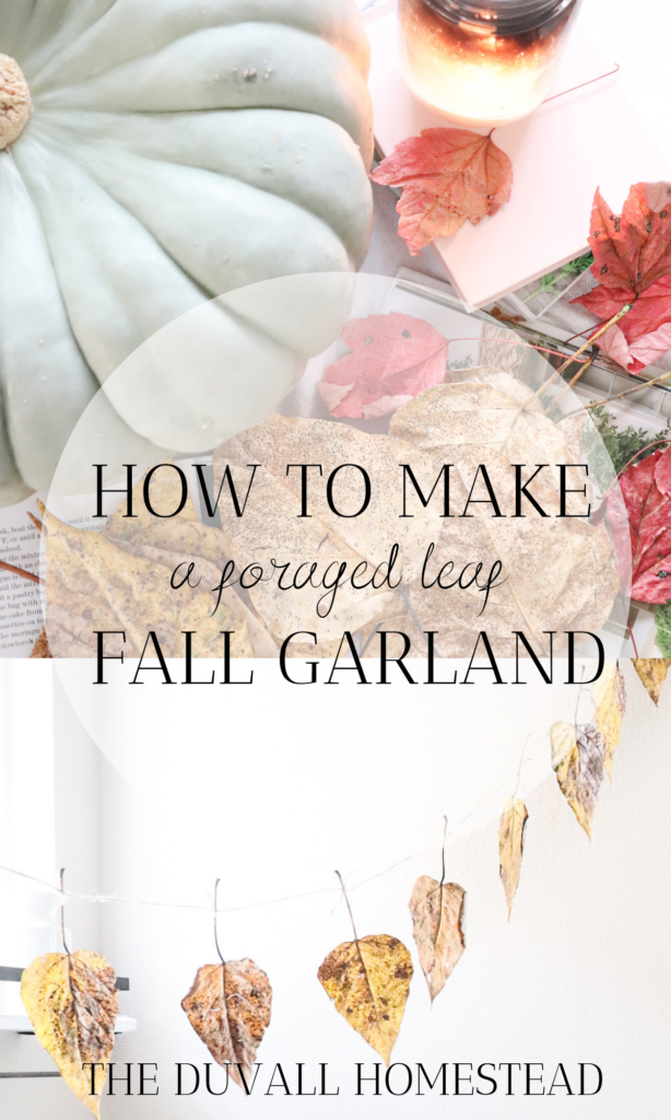 Learn how to make this DIY foraged leaf garland for fall in just a few easy steps. Plus, you get to go outside and forage leaves, and what's better than that?!

Find out all the details here!

#fall #leafgarland #diy #foragedleaves #diygarland #falldecor #fallfarmhouse #farmhousedecor #fallfarmhousedecor #diydecor #diyfalldecor #homestead #inspiration #hygge #hyggehome #hyggedecor 