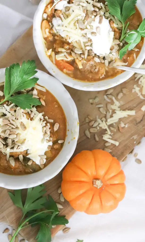 This delicious and healthy pumpkin chili with lamb is the perfect dinner after a long day out in the cold. Grab your sour cream and corn bread and make this easy pumpkin chili recipe.

#pumpkin #chili #pumpkinchili #howtomakepumpkinchili #bestchilirecipe #chilirecipe #chili #fall #recipes #dinner #healthy #family #easy #delicious #fallchili #chilicookoff #cookoff #soups #bonebroth #lamb #beef #pumpkin