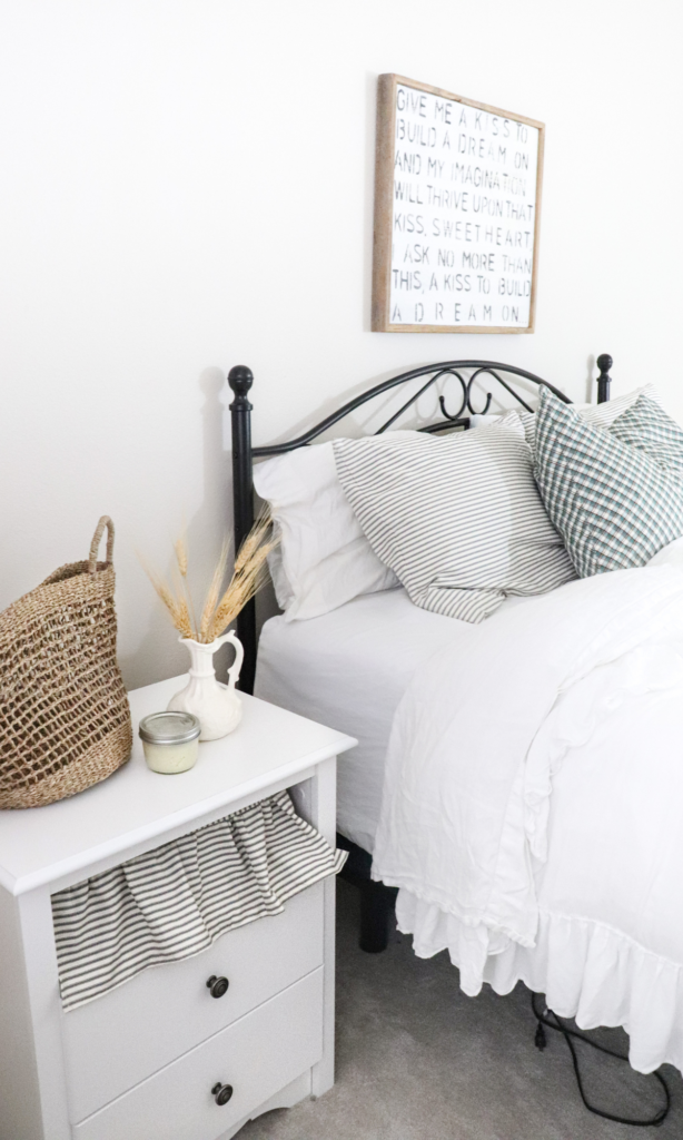 bedroom with fall florals