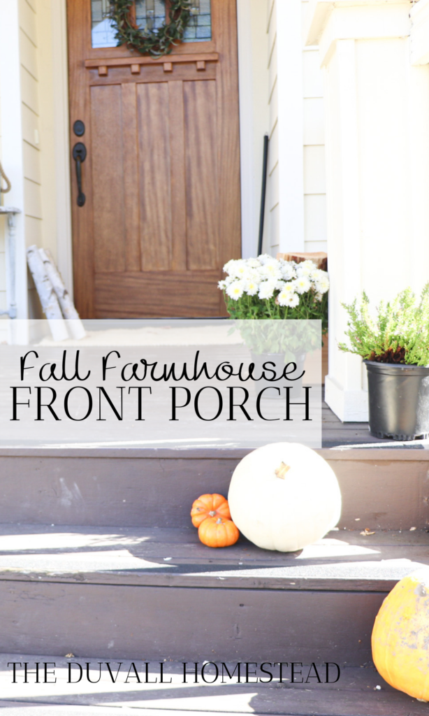 Cozy knit patterns, apple cider, red leaves, pumpkins, and a cool breeze at night means fall is here!

Learn 6 ways to create a warm cozy fall farmhouse front porch this year.  I always keep things super simple, with farm fresh pumpkins and a little DIY grain sack pillow.

#farmhouse #frontporch #falldecor #farmhousefall #frontporchideas #farmhousehomedecor #porch #fallporch #fall 