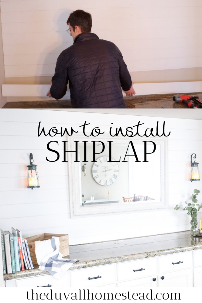 An easy DIY tutorial for how to install shiplap. Details and printable instructions included. Also, join me for a tutorial on how I styled our dining room shiplap accent wall!

#shiplapwalls #shiplapaccentwall #howtoinstallshiplap #diyshiplap #diyshiplapaccentwall #farmhouseshiplap #farmhoue #farmhousedecor 