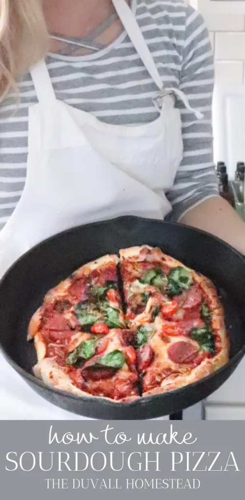 Crispy on the outside and chewy on the inside, this sourdough pizza crust uses no yeast and makes what we call "better than restaurant" pizza. 

#sourdough #pizza #noyeast #pizzacrust #sourdoughpizzacrust #sourdoughstarter #healthydinner #healthymeals #healthy #recipes #healthyrecipes #dinnerideas #castironsourdoughpizza #castironmeals #castirondinnerideas #guthealthy #fermentedfood