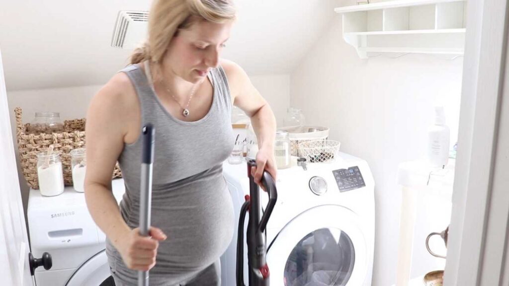 cleaning the laundry room