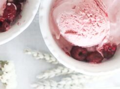 all natural homemade raspberry ice cream recipe from scratch