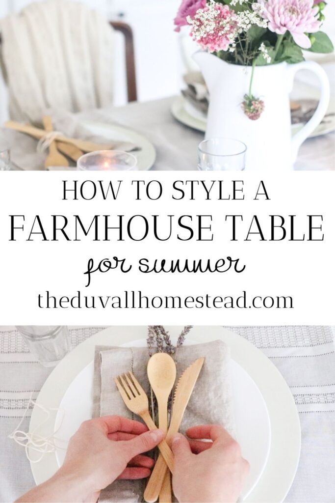 Summer is finally here! In this post I share how to style a farmhouse table for summer. 

#farmhousetable #table #farmhouse #summer #tablescape #summerfarmhousetable #summer #farmhousetablescape #tablesettingideas #homedecor #farmhousestyle #simple