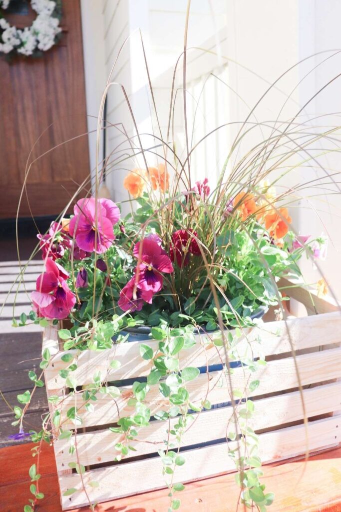 fall flowers in a basket