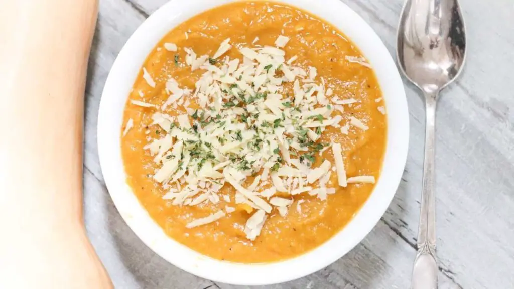 This creamy, savory butternut squash soup recipe uses homemade bone broth and warming spices. The perfect cozy fall meal! 