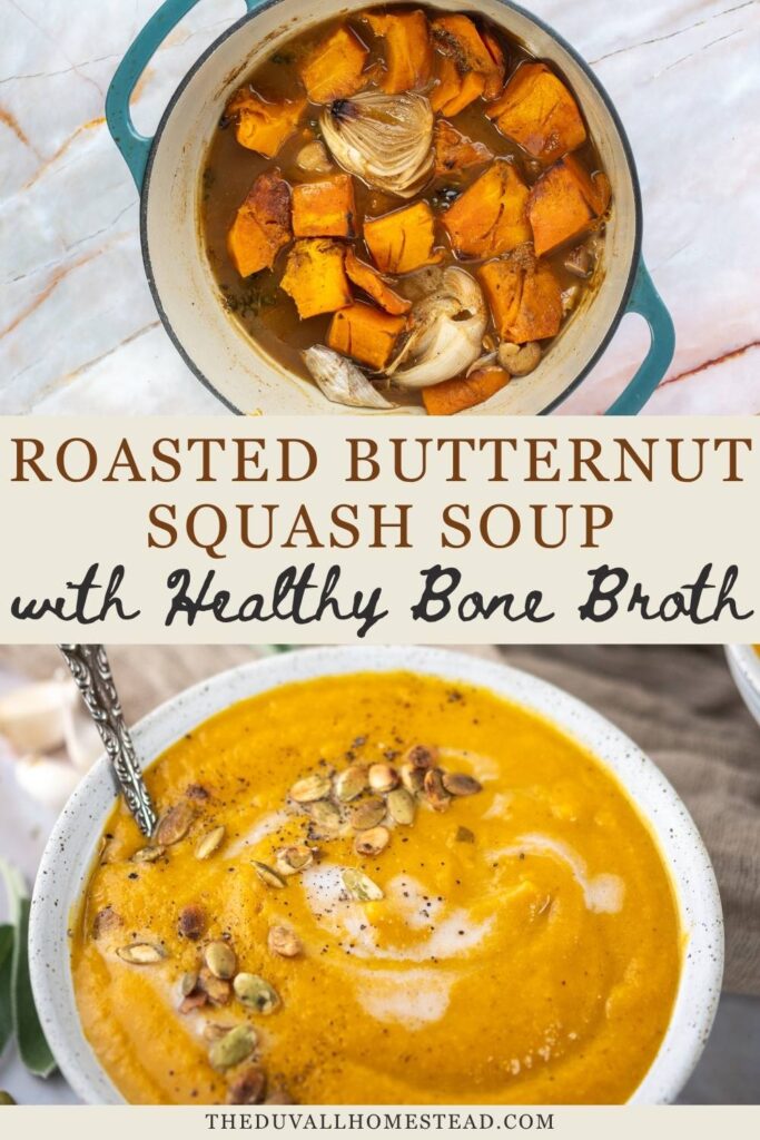 This roasted butternut squash soup is creamy, comforting, and made with nourishing bone broth for a rich, cozy flavor. It’s the perfect fall soup for chilly nights, Thanksgiving gatherings, or a simple, healthy weeknight dinner. Warm, smooth, and full of autumn flavor, this butternut squash soup is a wholesome recipe the whole family loves. Great for meal prep, freezer-friendly, and ideal for anyone craving a seasonal comfort food made from scratch.