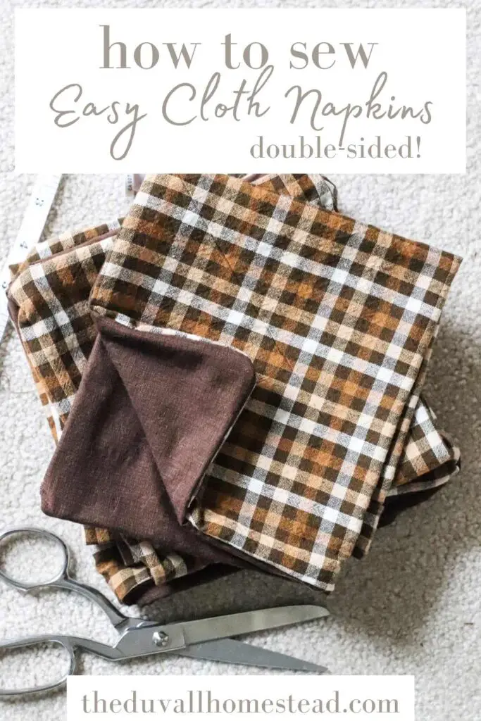 Easy double sided cloth napkin sewing tutorial - A beginner sewing project step by step 

#clothnapkins #doublesided #sewing #beginner #projects #sew #napkins #sewingtutorial #handmade #howtosewclothnapkins #diynapkins #easy #doublesidednapkinsewingtutorial 