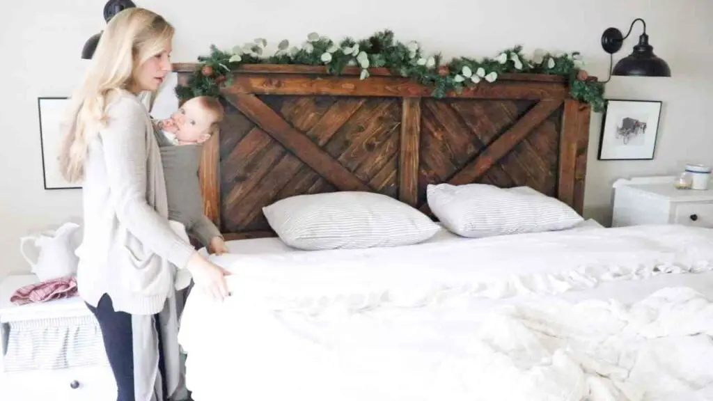 How To Create Rustic Looking Wood Diy, Farmhouse Bed Frame Queen Diy