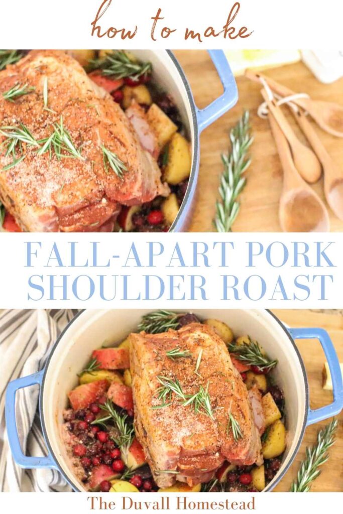Learn the secret to the best fall-apart pork shoulder roast you'll ever have. This is a favorite one-pot meal in our house, using farm fresh pork and seasonal veggies.

#fallapartpork #porkroast #tenderpork #bestporkroast #porkrecipes #healthydinner