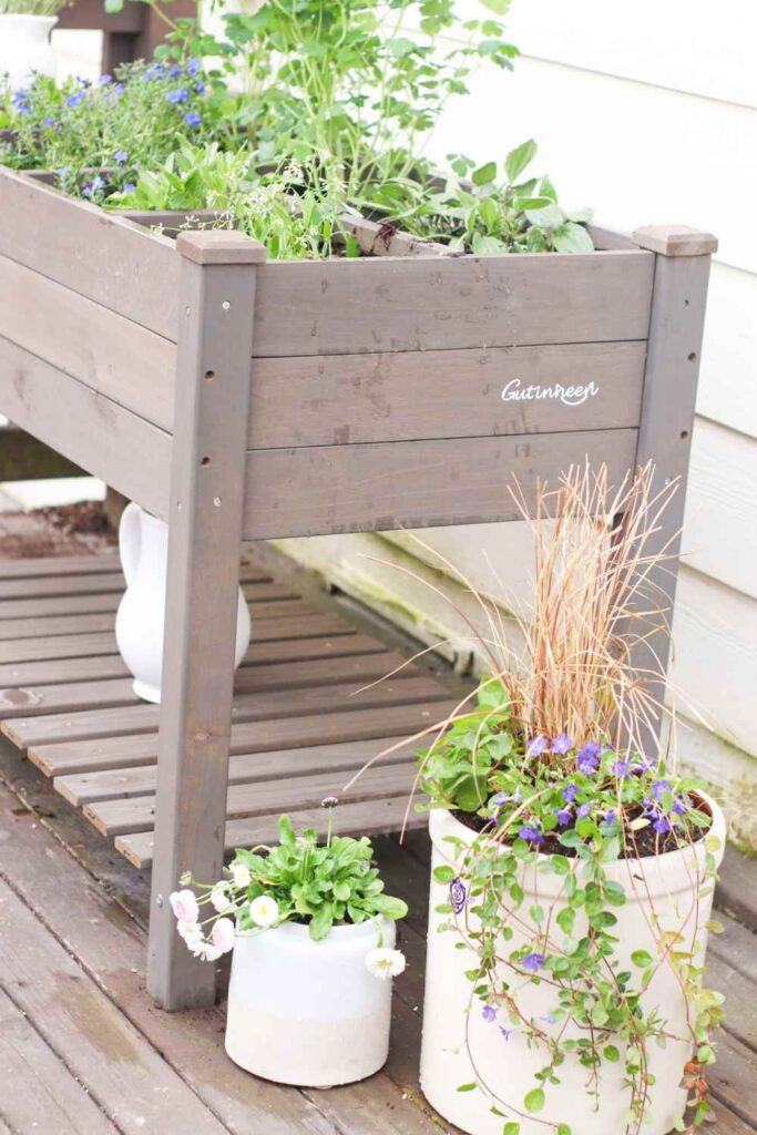 DIY Stand for Trough Planter Box - The Duvall Homestead