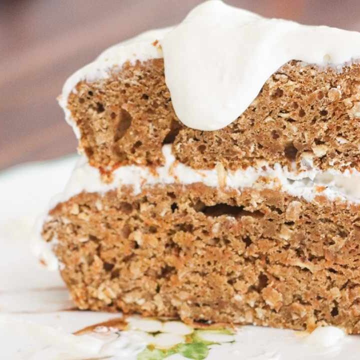 chewy moist einkorn carrot cake