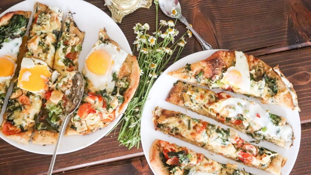 Sunny-Side-Up Eggs Pizza - Healthy Brunch Pizza Recipe