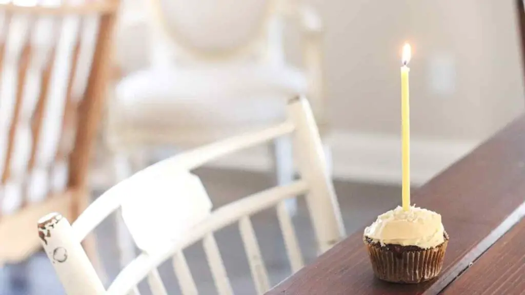sourdough chocolate cupcake with a birthday candle