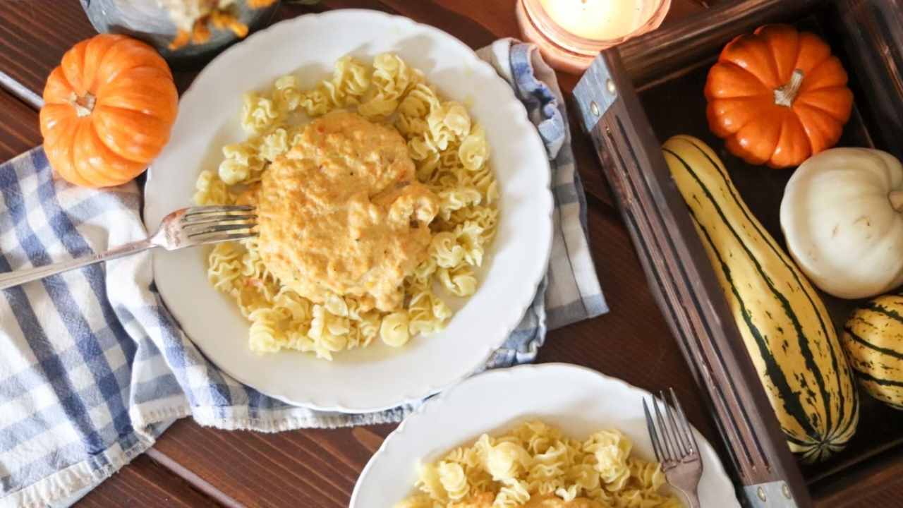 Creamy Pumpkin Carrot Pasta Sauce (Perfect for Baby!)