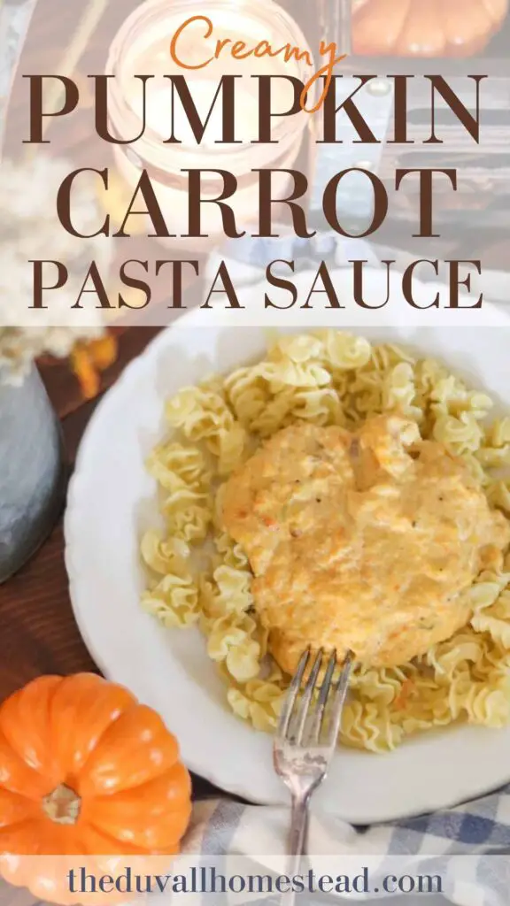 This pumpkin carrot pasta sauce is creamy and delicious. With notes of pumpkin, cinnamon, cream cheese, and sage, it’s comforting and at the same time packed with nutritious vegetables. It’s a fall staple in our house!