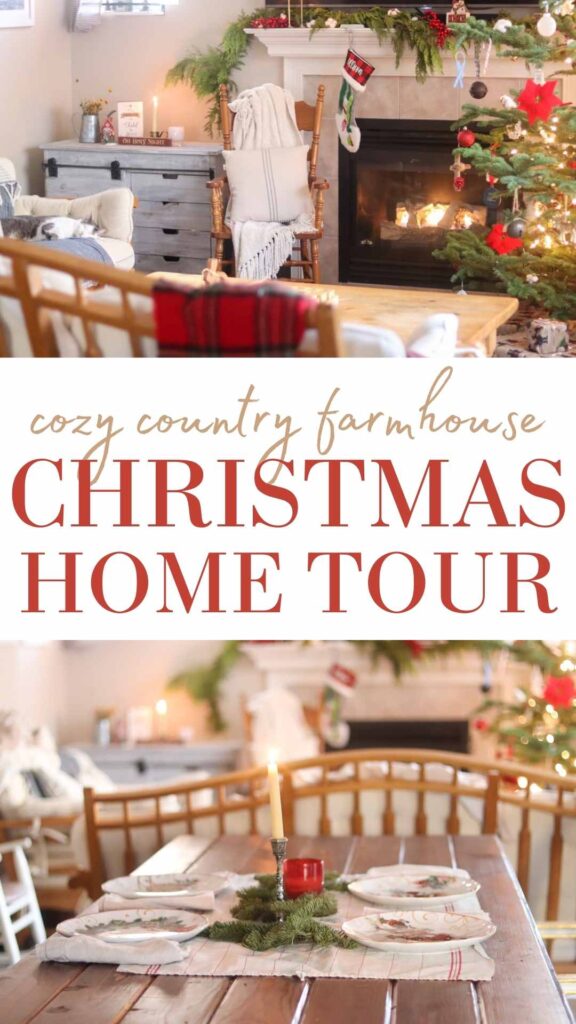 Cozy up, grab a mug of something warm, and enjoy this woodsy, natural Christmas home tour of our rustic farmhouse.