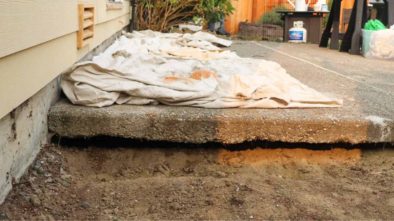 How to Fix Erosion Under Concrete Slab - The Duvall Homestead