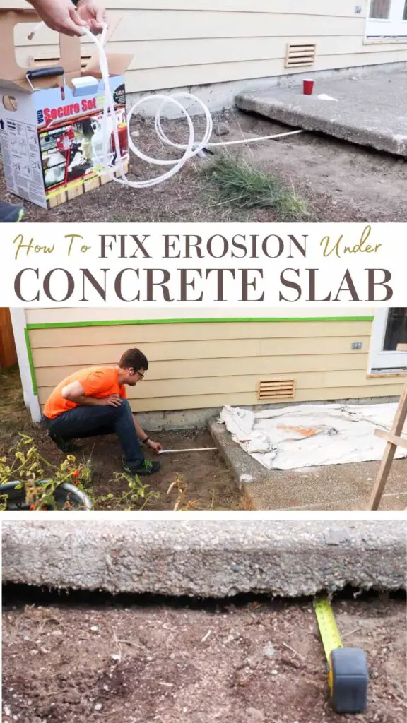 We found a huge gap under our concrete slab due to erosion after stripping the deck away during our backyard renovation. Not wanting to find ourselves with dangerous, broken concrete, we had to figure out a solution ASAP. So in this blog post I take you through how to fix erosion under concrete slab with poly foam and CPVC pipes.