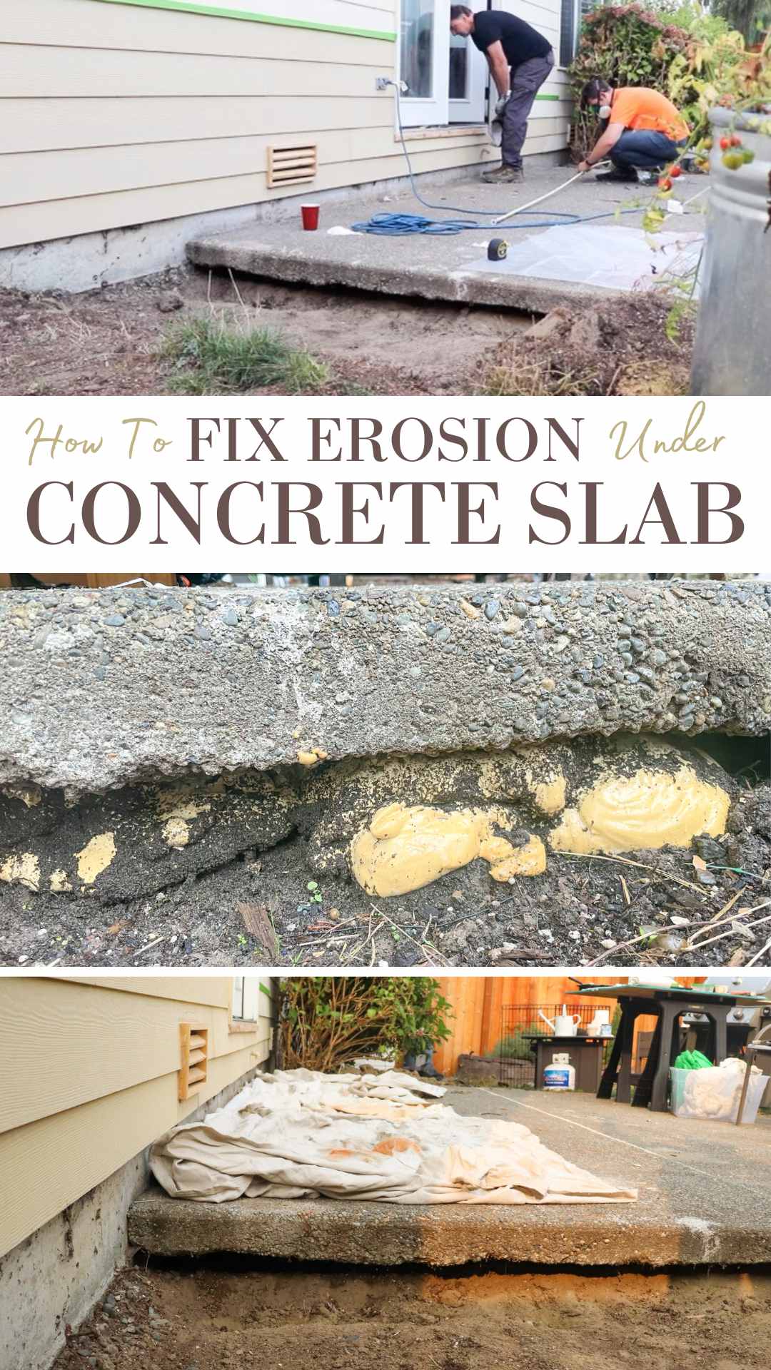 How to Fix Erosion Under Concrete Slab - The Duvall Homestead