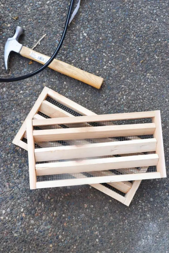 DIY house vents with chicken wiring 