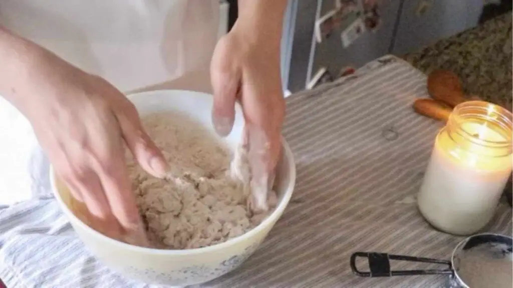 kneading dough for whole wheat sourdough English muffins