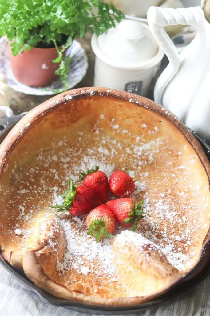 looking down on a dutch baby pancake