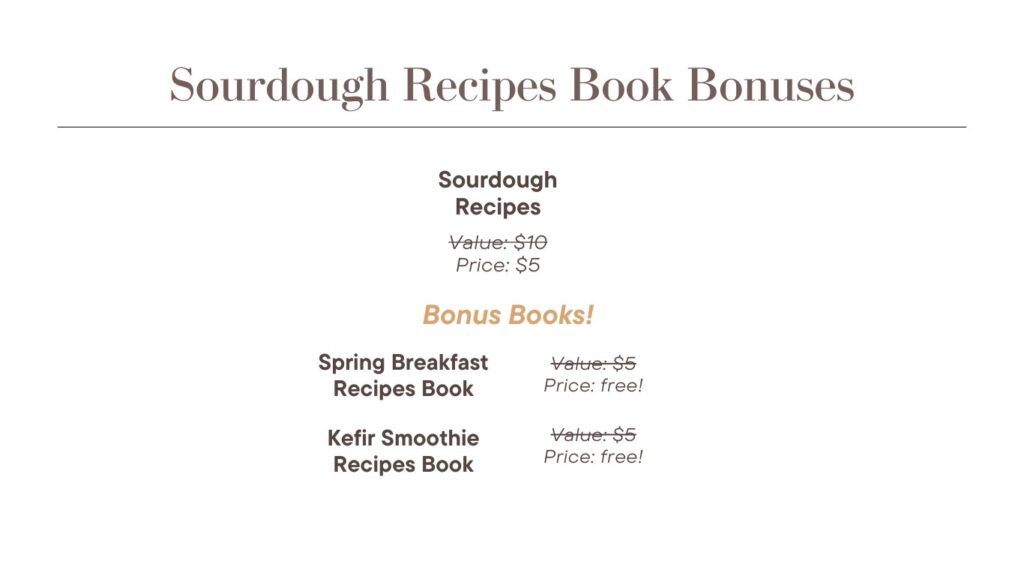 sourdough recipes ebook bonus