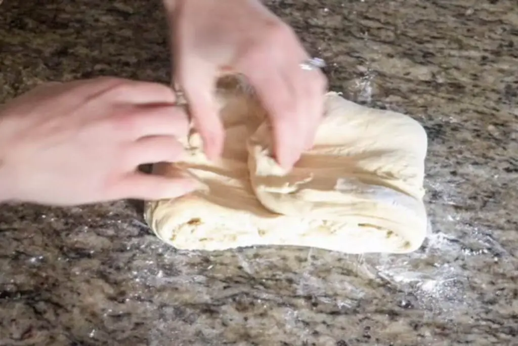 shaping sourdough einkorn bread