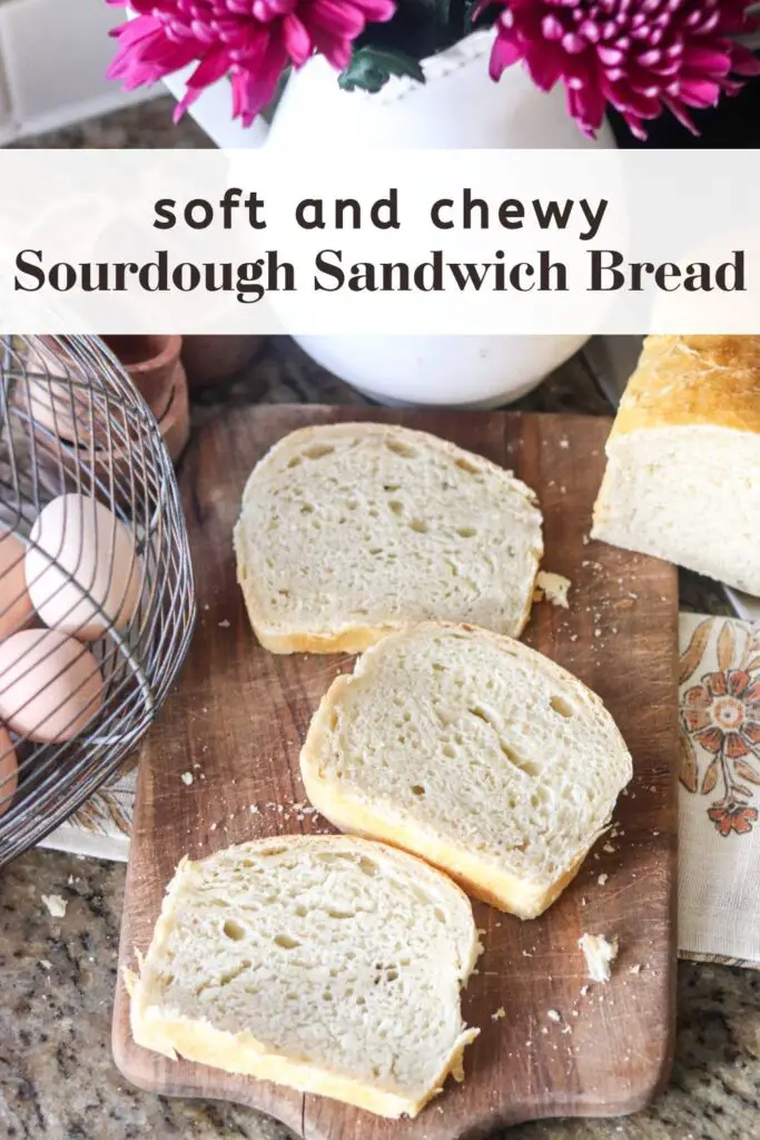 This sourdough sandwich bread is soft and chewy and perfect for sandwiches! With gut-healthy sourdough starter, this is a healthier sandwich loaf that is easy to make, beginner friendly, and absolutely delicious. 