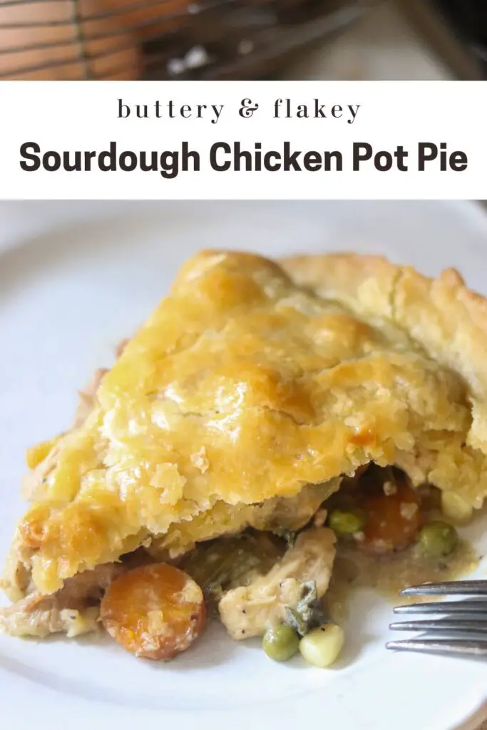 This einkorn sourdough chicken pot pie is buttery, flakey, and absolutely delicious! made with sourdough starter, einkorn flour, and bone broth, it is a nutritious and easy dinner that the whole family will love!